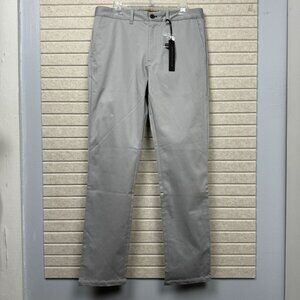 Men’s 34×34 Gray Straight Fit Chino Pants Casual NWT Nifty Genius